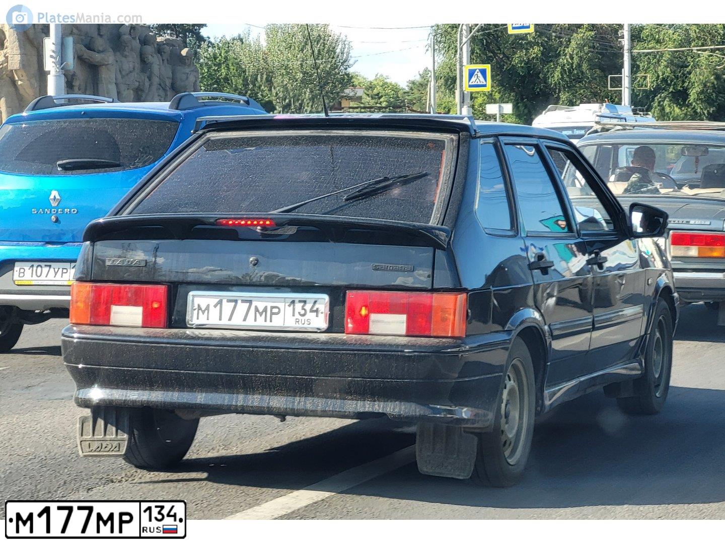 Фото автомобиля LADA 2114 SAMARA, 2011 — госномер М177МР134. Цвет: Сине-Черный