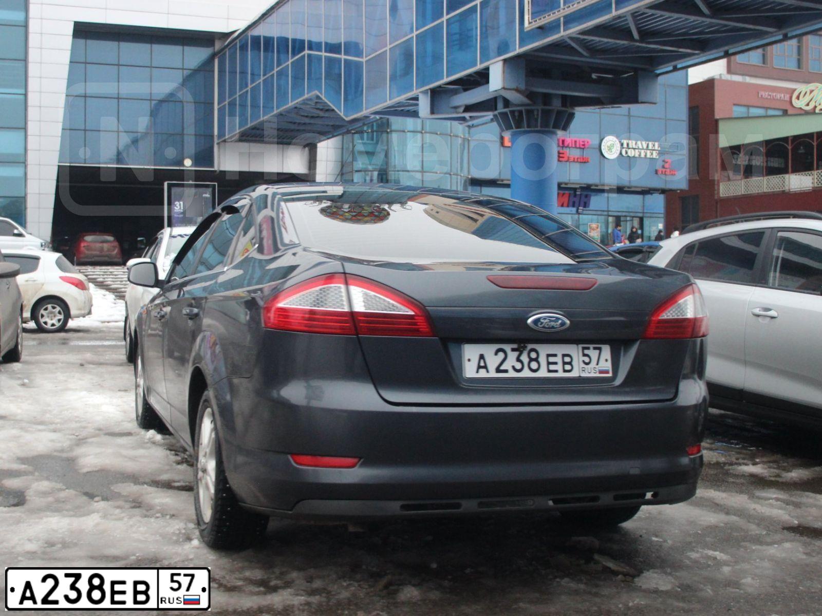 Фото автомобиля FORD MONDEO, 2007 — госномер А238ЕВ57. Цвет: ТЕМНО-СЕРЫЙ
