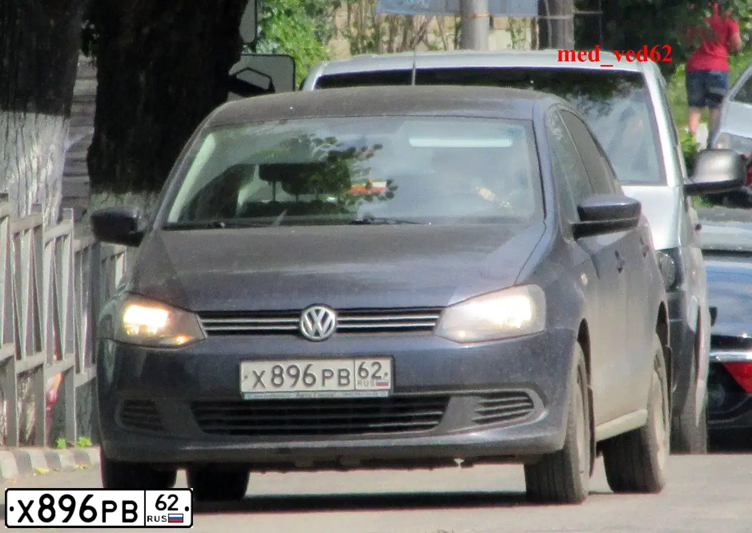 Фото автомобиля VOLKSWAGEN POLO, 2012 — госномер Х896РВ62. Цвет: синий