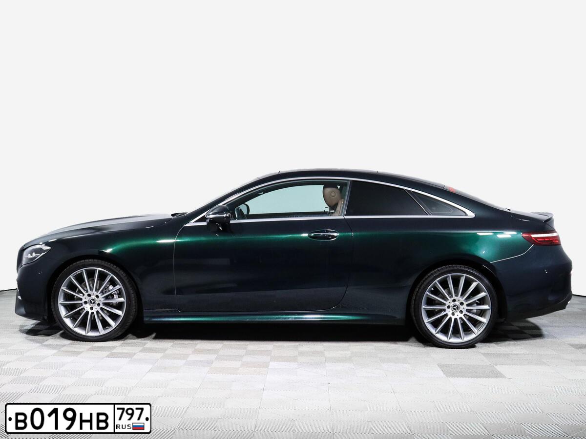 Фото автомобиля MERCEDES-BENZ E-CLASS Е 200 4МАТIС, 2020 — госномер С588КР797. Цвет: ЗЕЛЕНЫЙ
