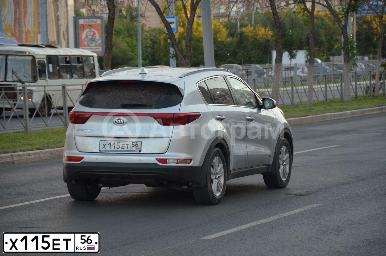 Фото автомобиля KIA SPORTAGE, 2017 — госномер Х115ЕТ56. Цвет: СЕРЕБРИСТЫЙ