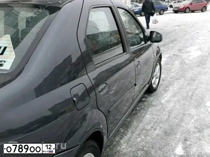 Фото автомобиля RENAULT LOGAN, 2009 — госномер О789ОО12. Цвет: ТЕМНО-СЕРЫЙ