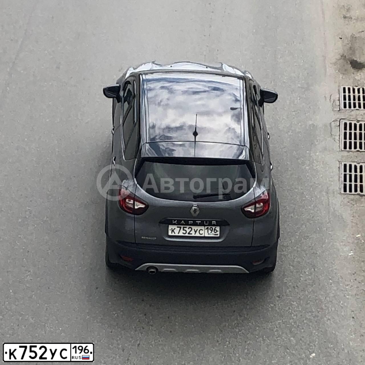 Фото автомобиля RENAULT KAPTUR, 2018 — госномер Т988СК196. Цвет: ТЕМНО-СЕРЫЙ