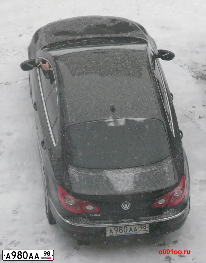 Фото автомобиля VOLKSWAGEN CC, 2009 — госномер А980АА98. Цвет: ЧЕРНЫЙ
