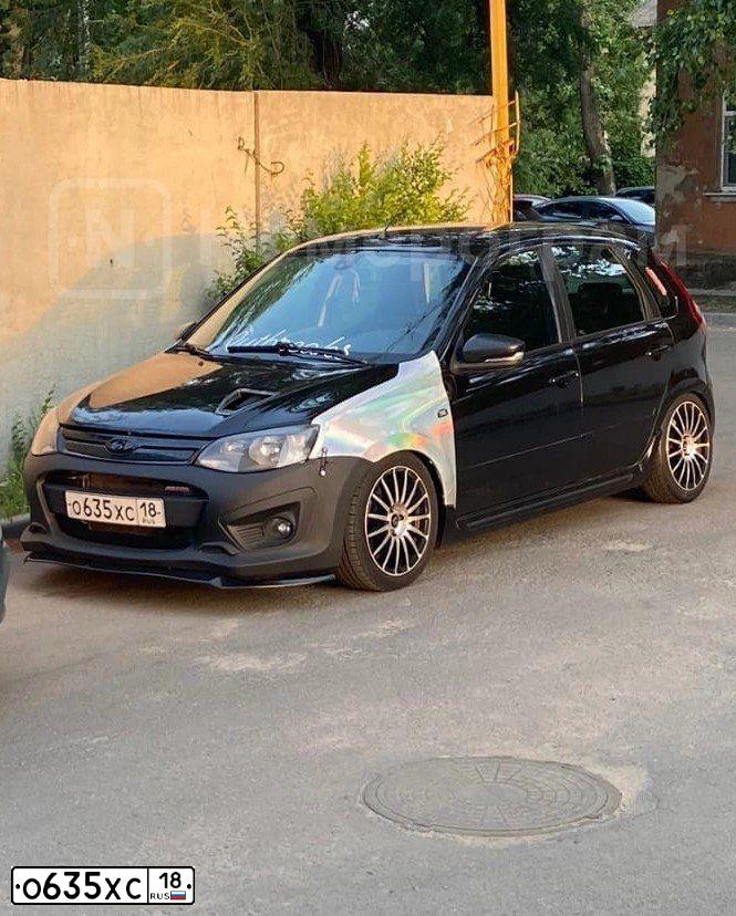 Фото автомобиля LADA KALINA, 2016 — госномер С933ЕС716. Цвет: ЧЕРНЫЙ