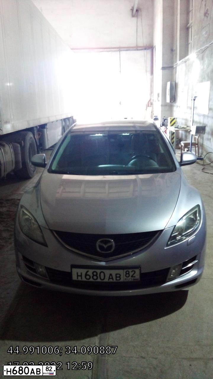 Фото автомобиля MAZDA 6, 2008 — госномер Н680АВ82. Цвет: СИРЕНЕВЫЙ