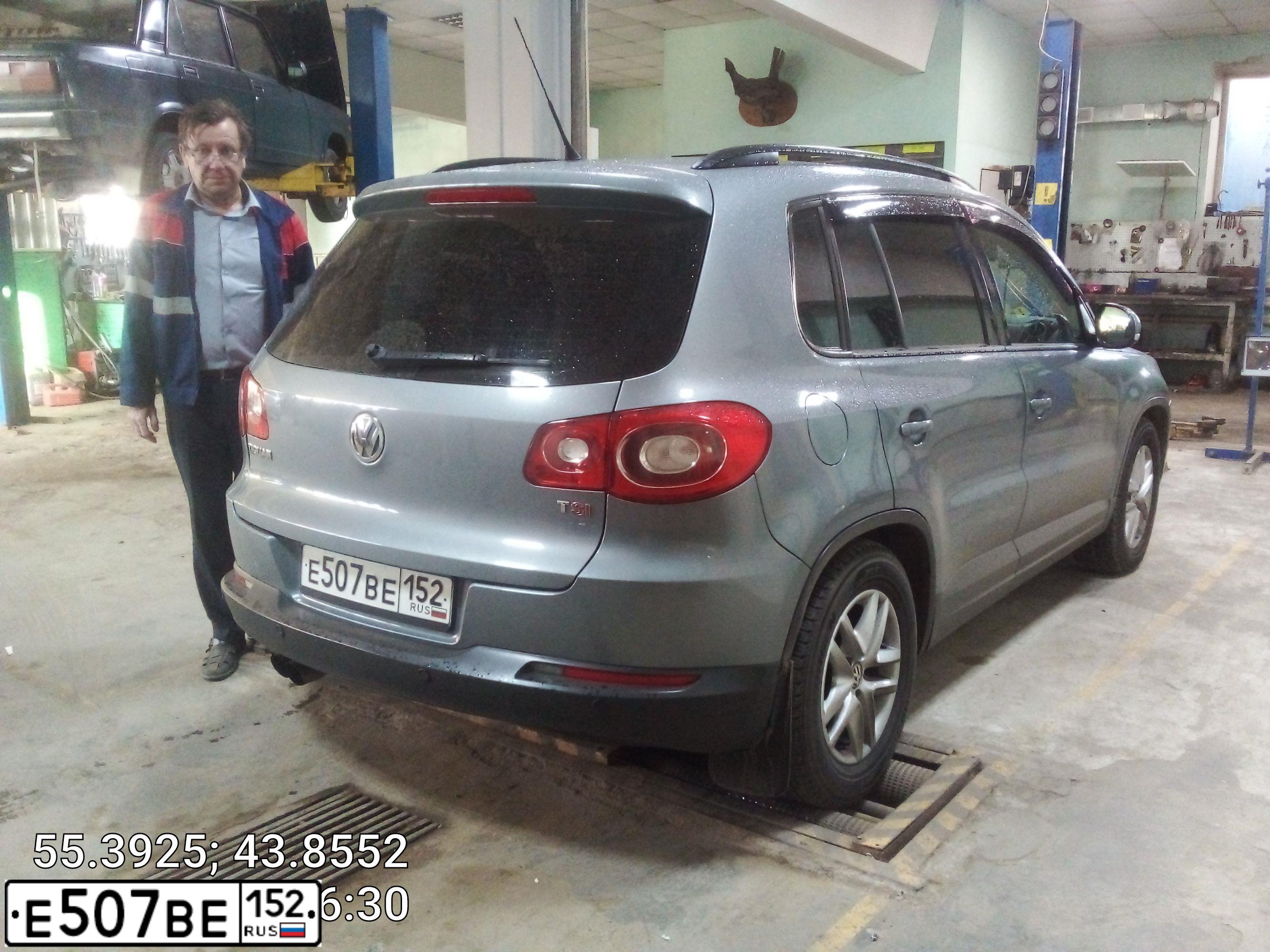 Фото автомобиля VOLKSWAGEN TIGUAN, 2007 — госномер Е507ВЕ152. Цвет: СЕРЫЙ