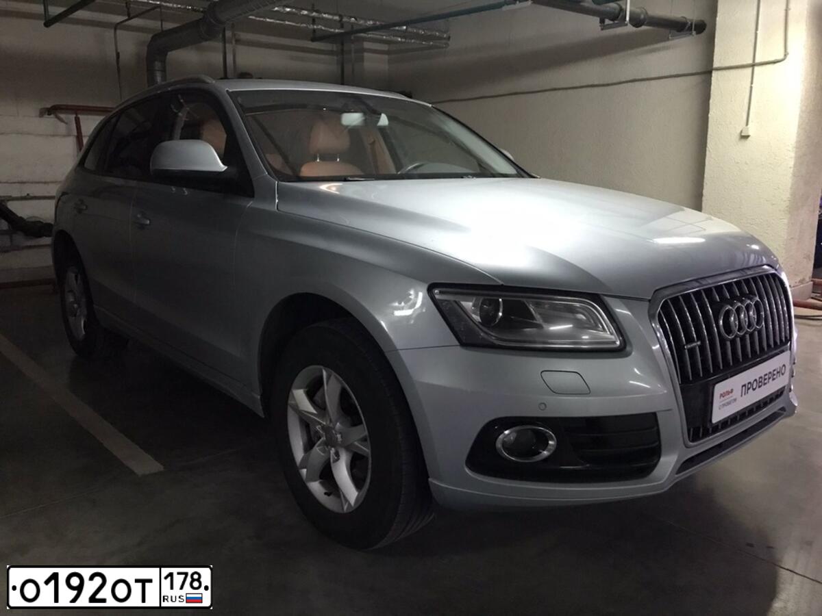 Фото автомобиля AUDI Q5, 2013 — госномер А023АО252. Цвет: Серебристый