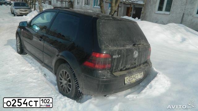 Фото автомобиля VOLKSWAGEN GOLF, 2000 — госномер О254СТ102. Цвет: ЧЕРНЫЙ