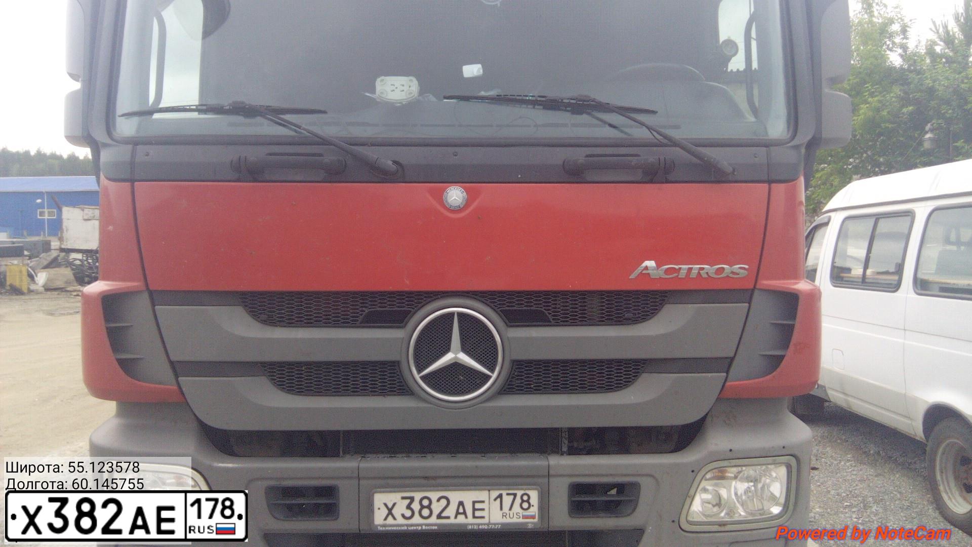 Фото автомобиля MERCEDES-BENZ ACTROS, 2017 — госномер В749РХ193. Цвет: Красный