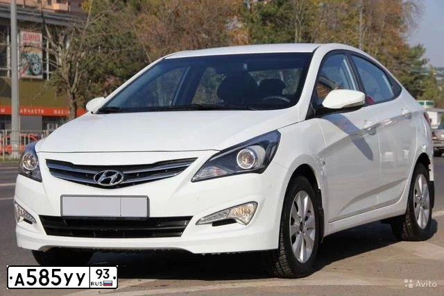 Фото автомобиля HYUNDAI SOLARIS, 2016 — госномер А585УУ93. Цвет: БЕЛЫЙ