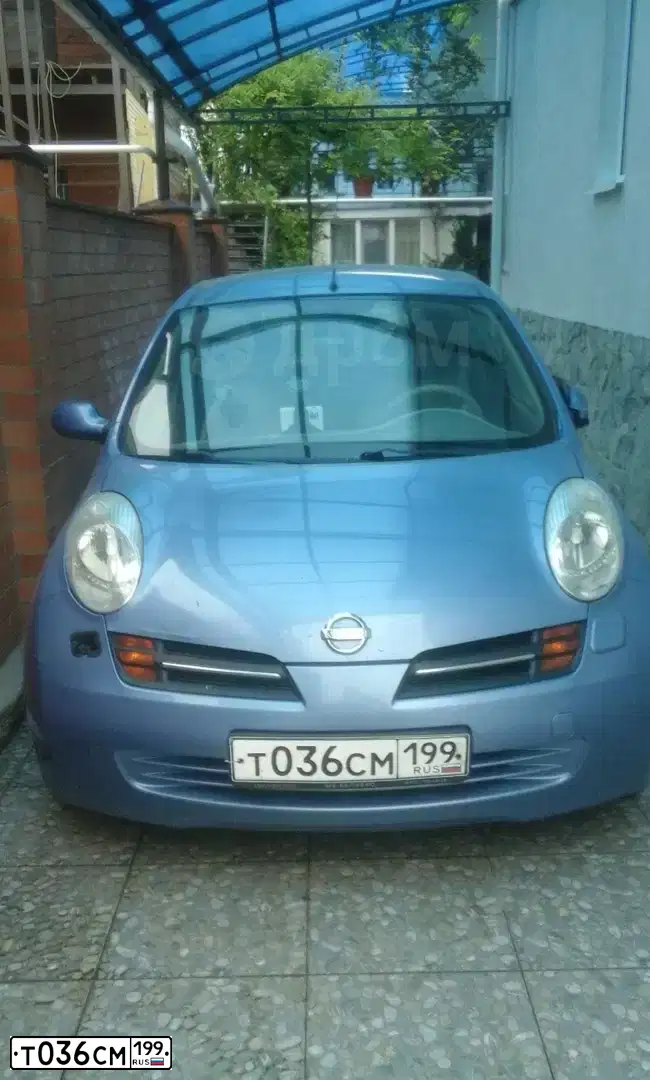 Фото автомобиля NISSAN MICRA, 2005 — госномер Х059РХ123. Цвет: ФИОЛЕТОВЫЙ