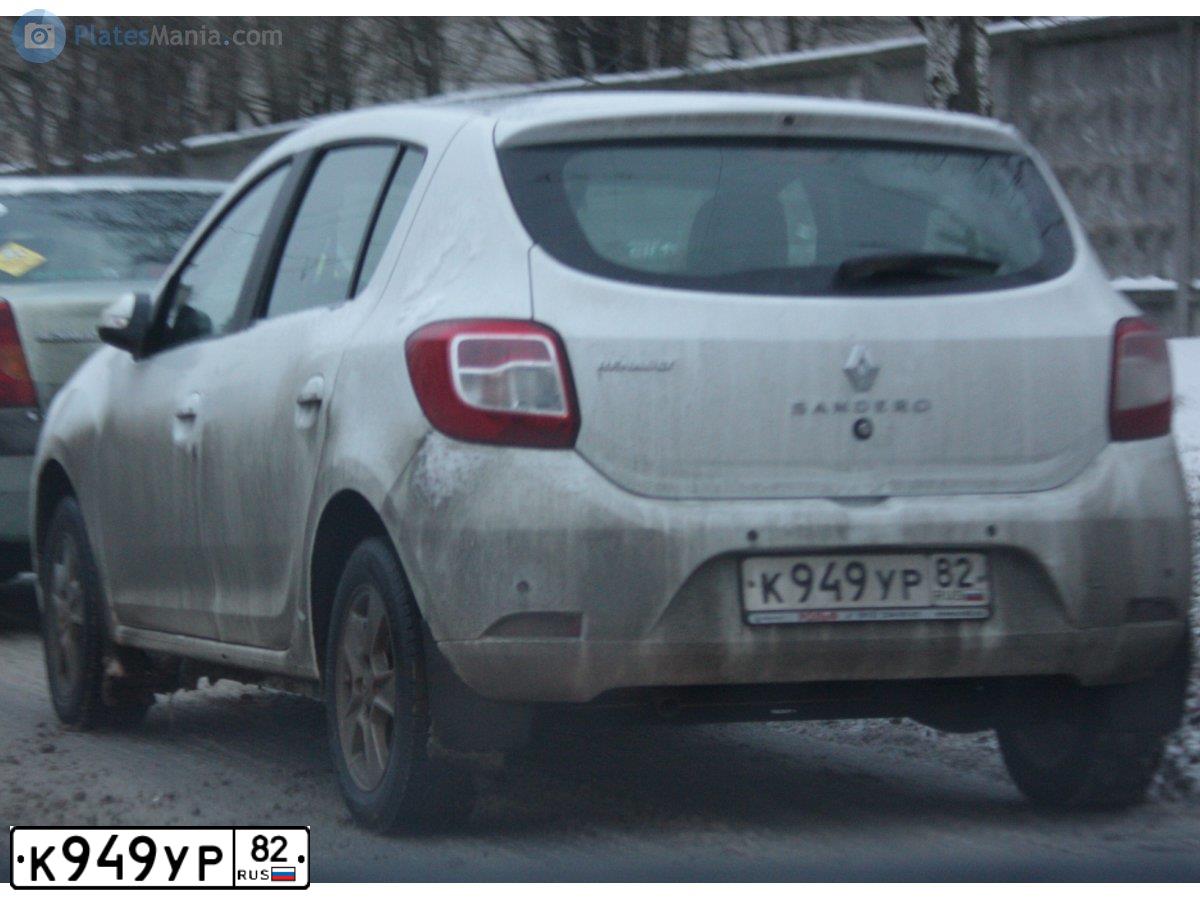 Фото автомобиля RENAULT SANDERO, 2016 — госномер К283СТ198. Цвет: Белый