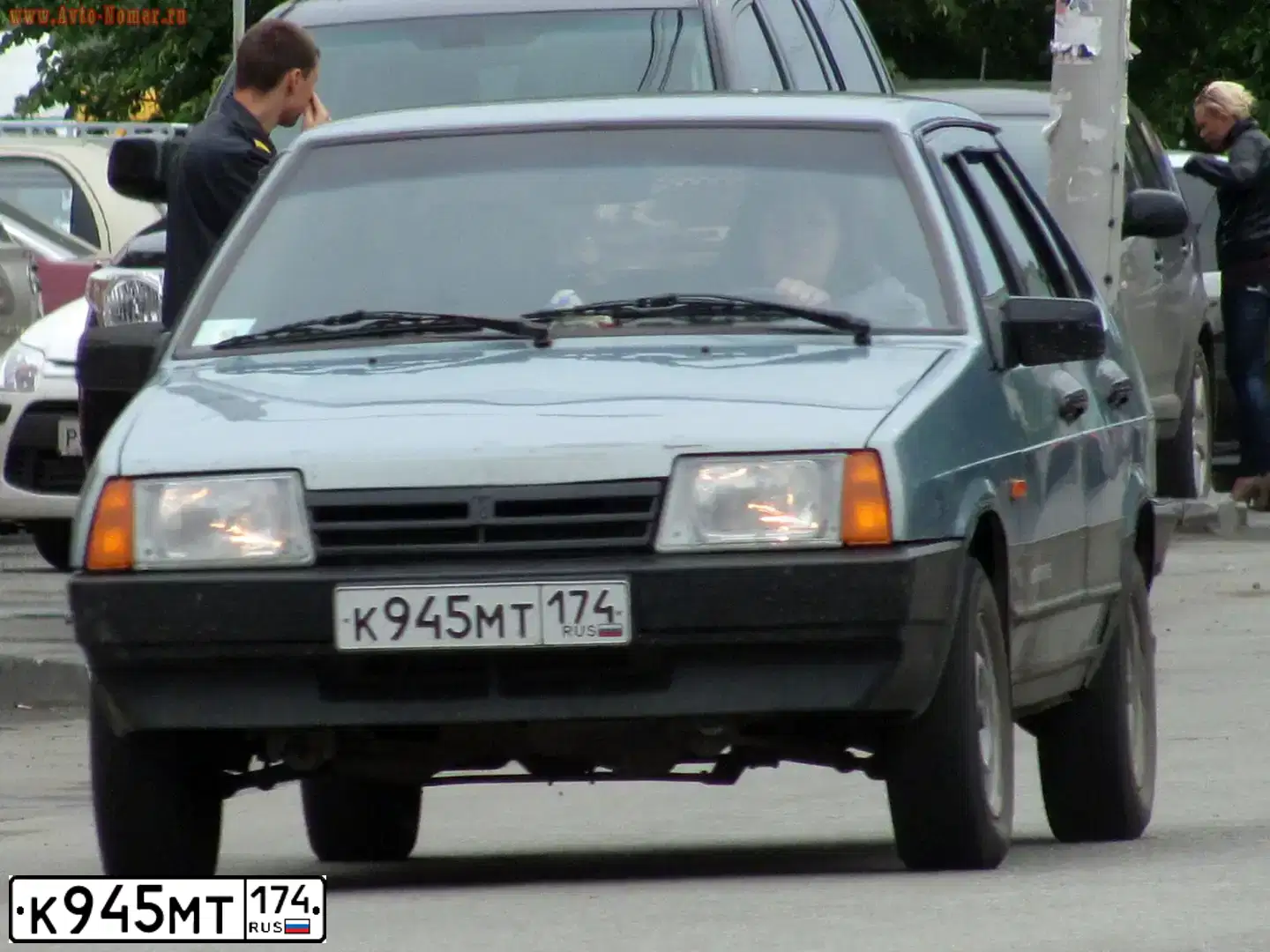 Фото автомобиля LADA 2109 SAMARA, 2001 — госномер К945МТ174. Цвет: Серо-Синий