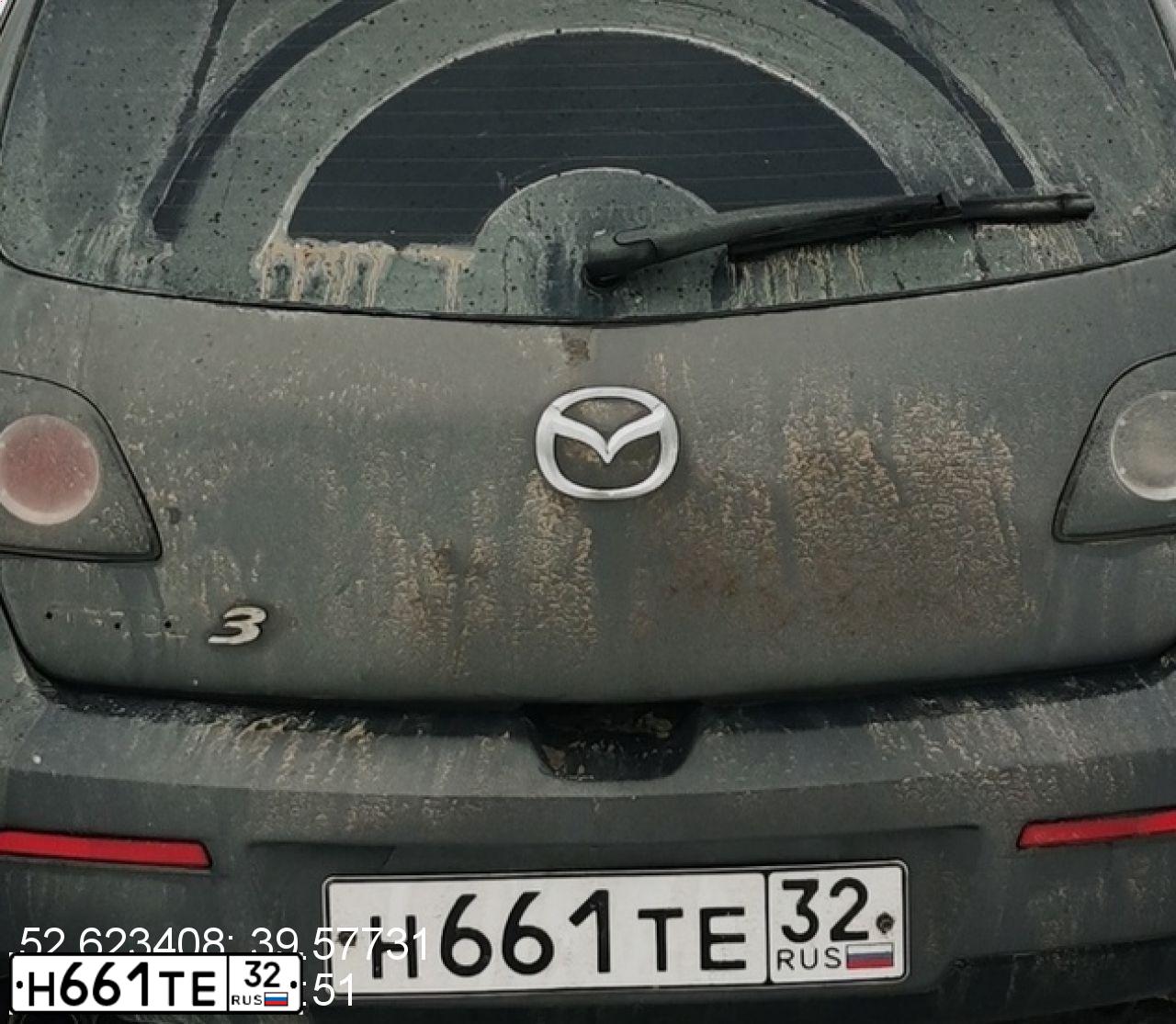 Фото автомобиля MAZDA 3, 2008 — госномер О750ОТ32. Цвет: СЕРЫЙ
