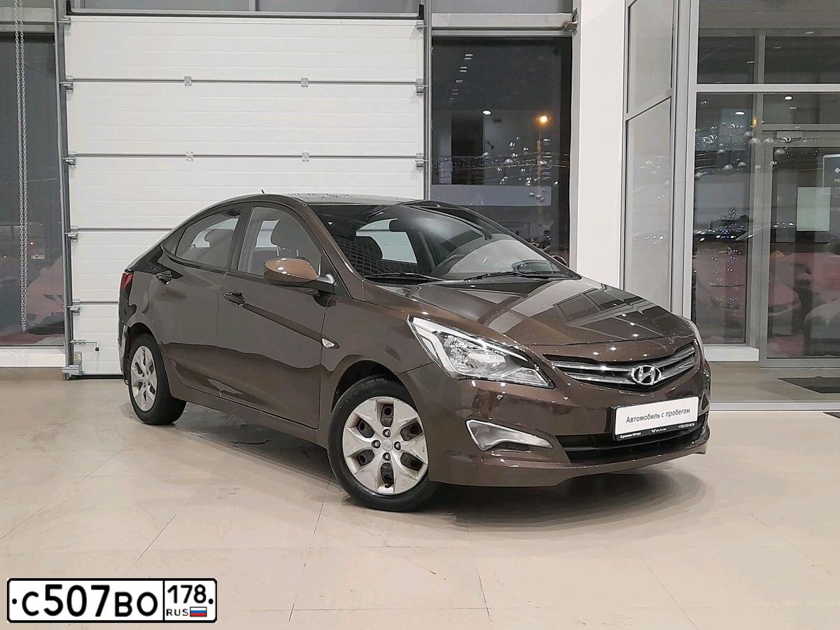 Фото автомобиля HYUNDAI SOLARIS, 2014 — госномер М716ТО13. Цвет: Коричневый