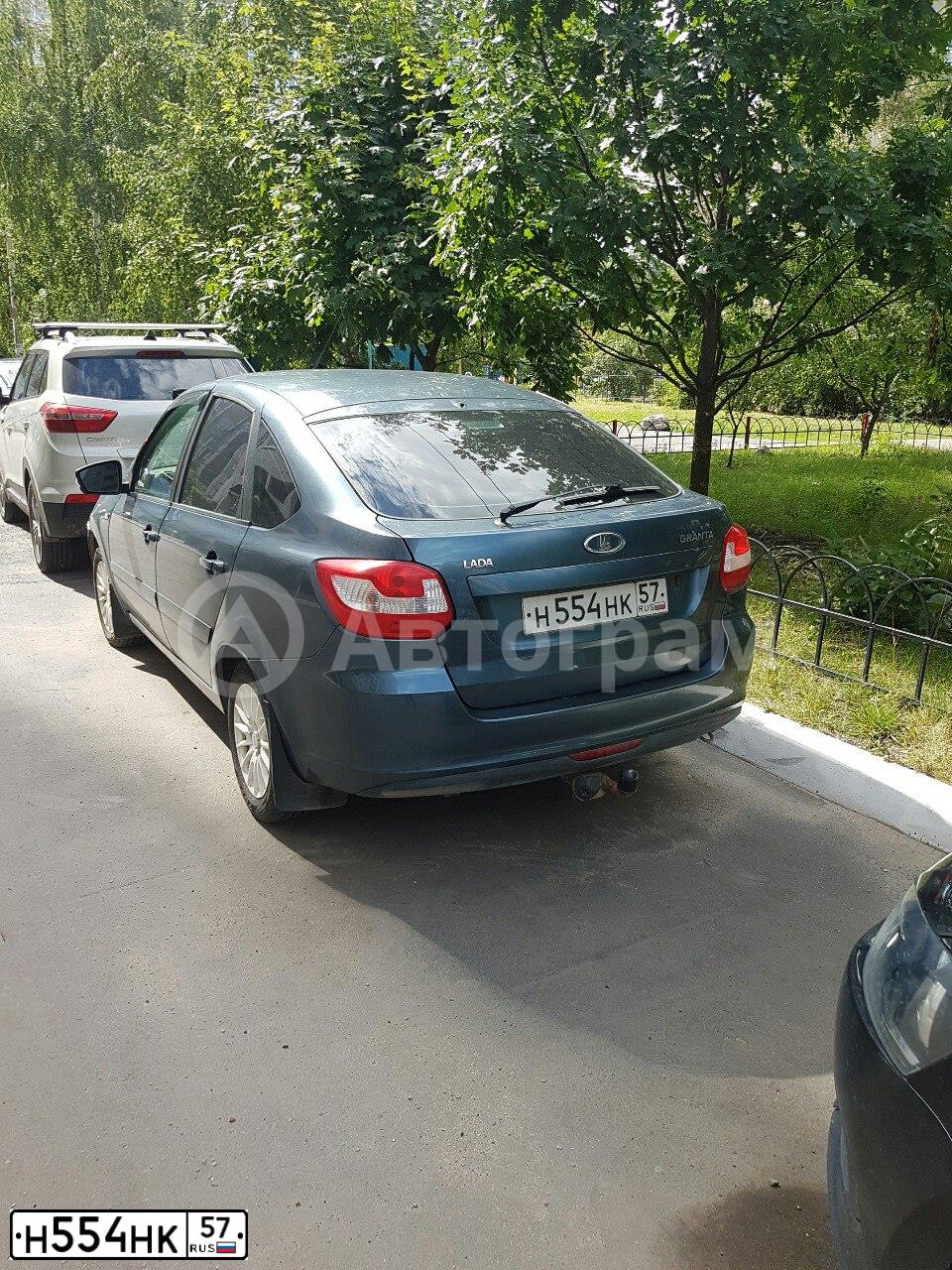 Фото автомобиля LADA 2191 GRANTA, 2014 — госномер Н554НК57. Цвет: СЕРО-СИНИЙ