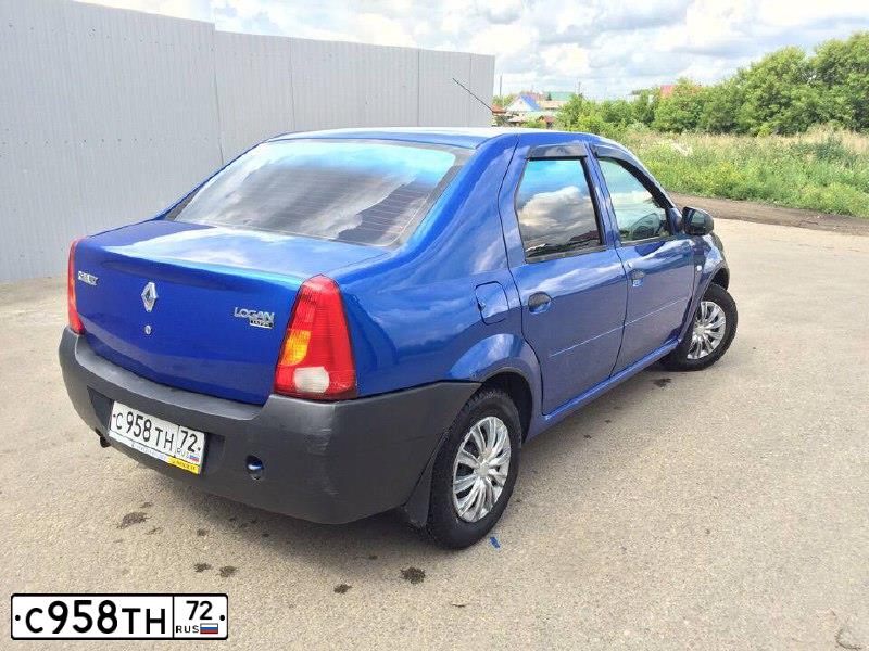 Фото автомобиля RENAULT LOGAN, 2006 — госномер С958ТН72. Цвет: СИНИЙ МЕТАЛЛИК