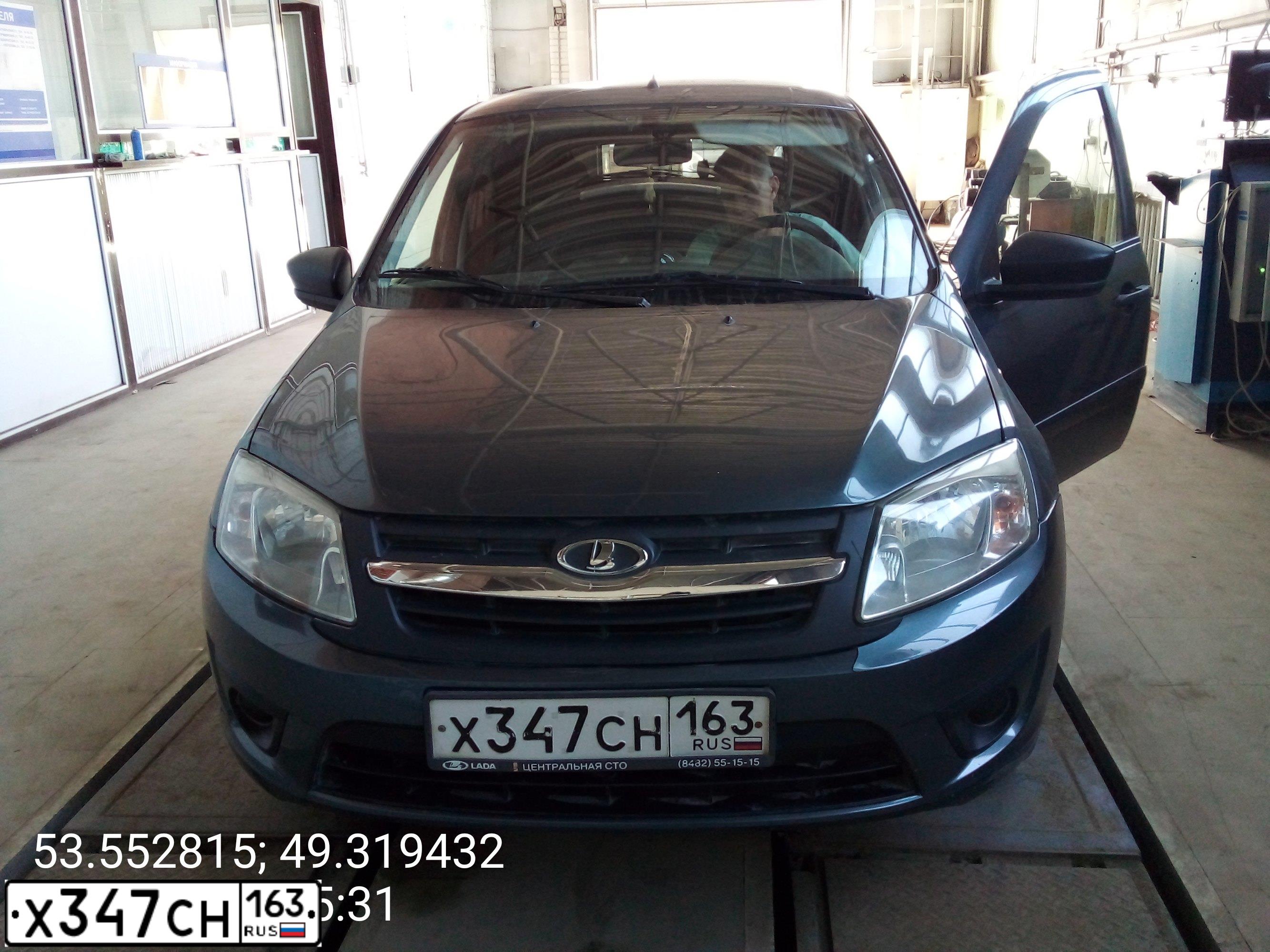Фото автомобиля LADA 2191 GRANTA, 2017 — госномер Х347СН163. Цвет: серебристо-темно-серый