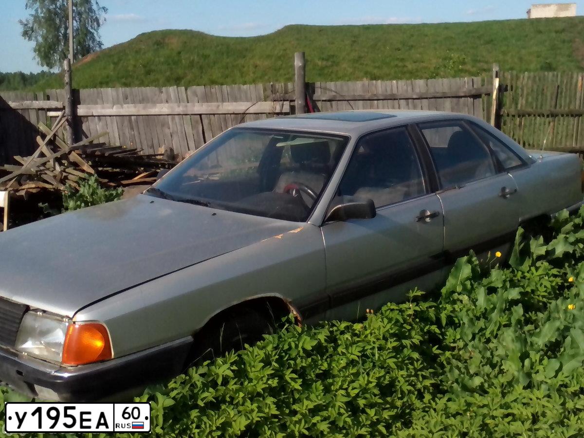 Фото автомобиля AUDI 100, 1984 — госномер Р008АМ51. Цвет: Серебристый