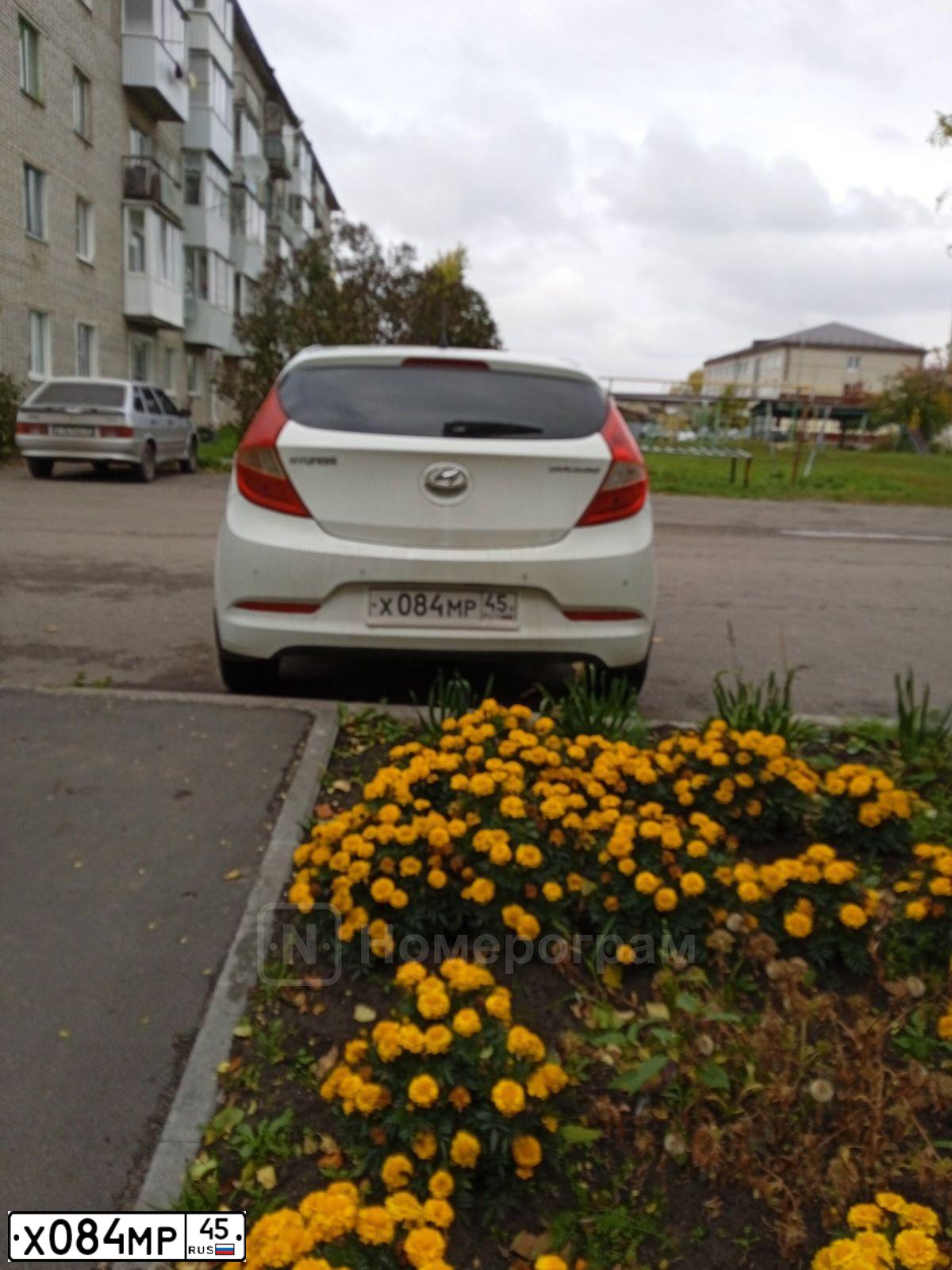 Фото автомобиля HYUNDAI SOLARIS, 2015 — госномер Х084МР45. Цвет: Белый