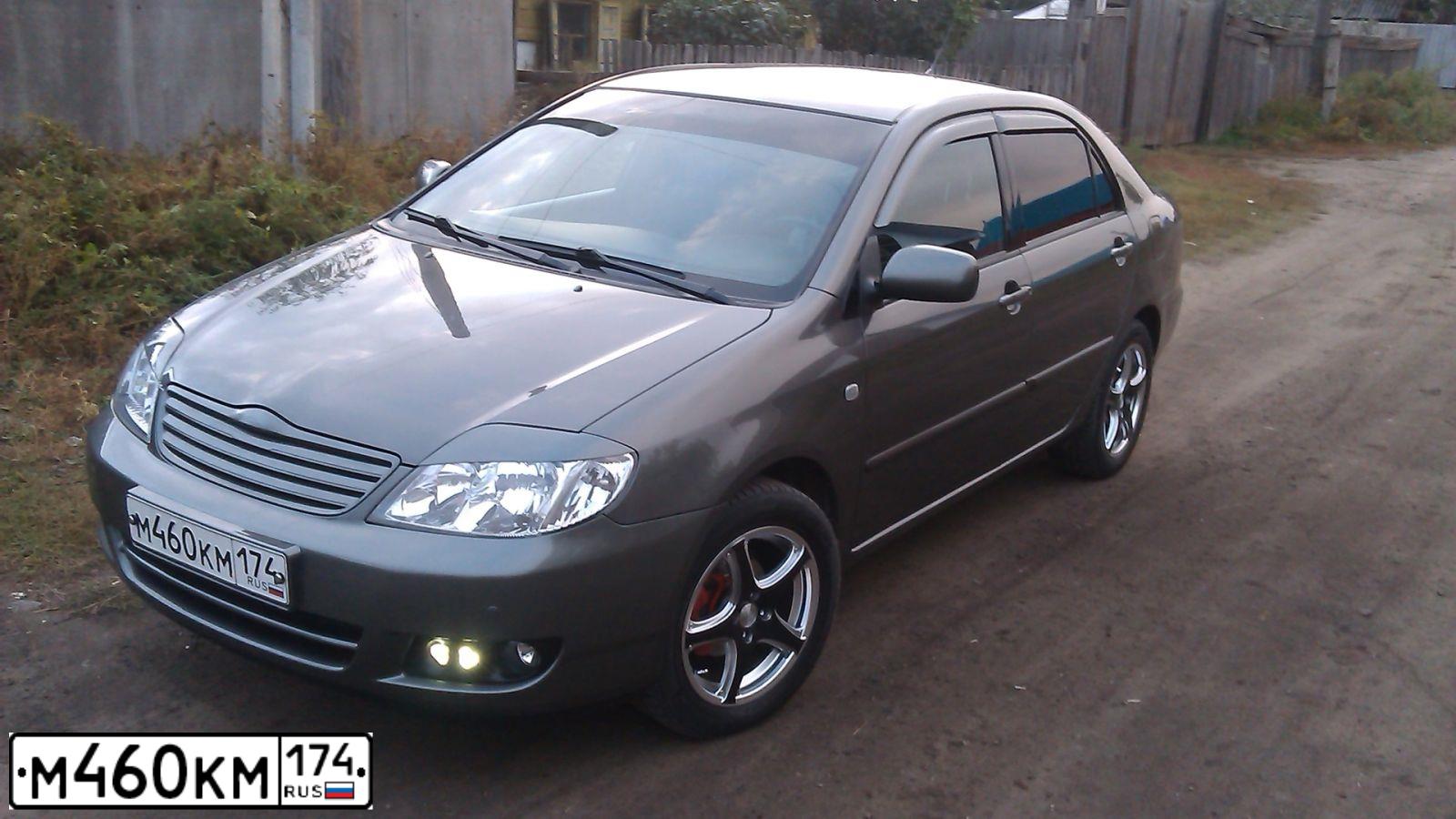Фото автомобиля TOYOTA COROLLA, 2005 — госномер М460КМ174. Цвет: СЕРЫЙ