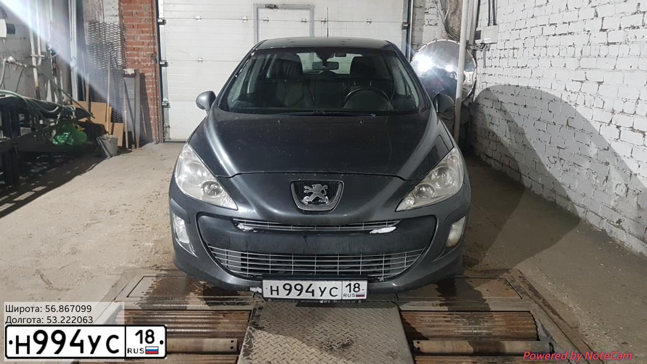 Фото автомобиля PEUGEOT 308, 2010 — госномер Н994УС18. Цвет: ТЕМНО-СЕРЫЙ