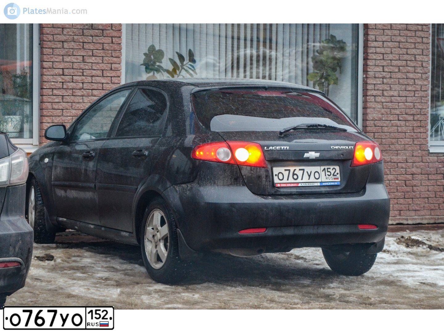 Фото автомобиля CHEVROLET LACETTI, 2009 — госномер О767УО152. Цвет: ЧЕРНЫЙ