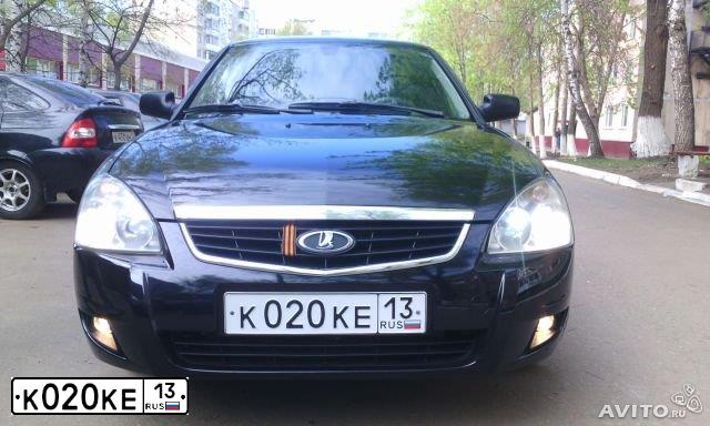 Фото автомобиля LADA 2172 PRIORA, 2009 — госномер М108РС13. Цвет: Сине-Черный
