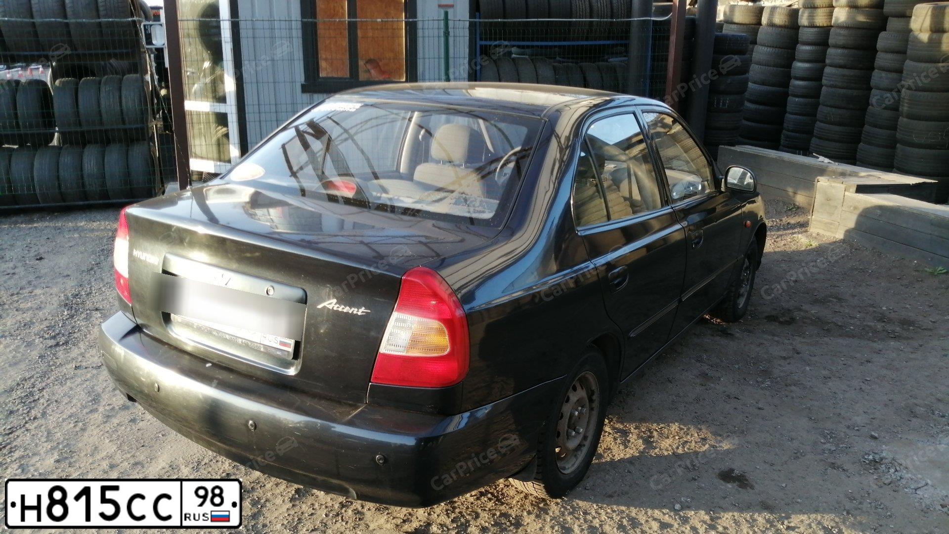 Фото автомобиля HYUNDAI ACCENT, 2007 — госномер Н775СТ15. Цвет: ЧЕРНЫЙ