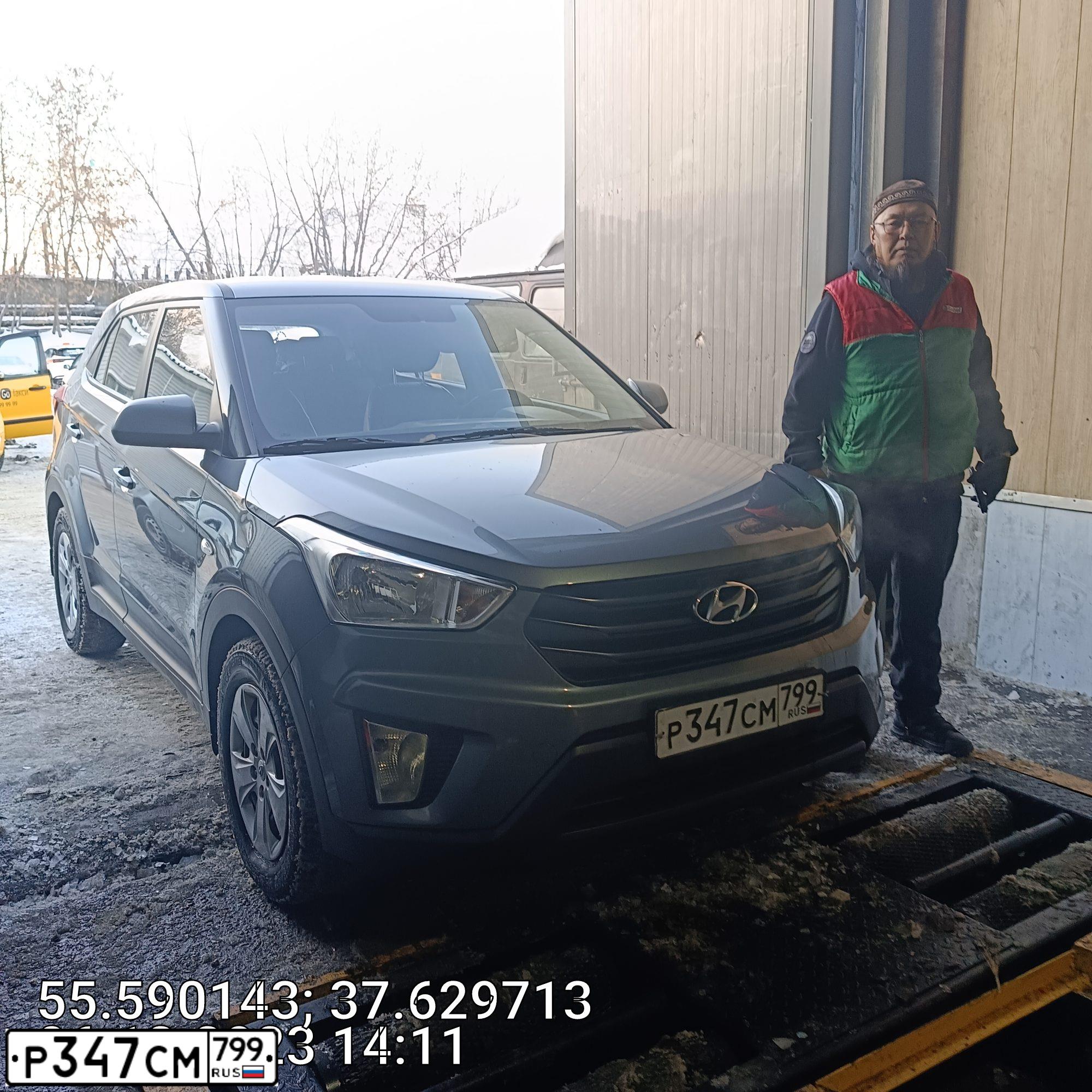 Фото автомобиля HYUNDAI CRETA, 2019 — госномер Р347СМ799. Цвет: СЕРЫЙ