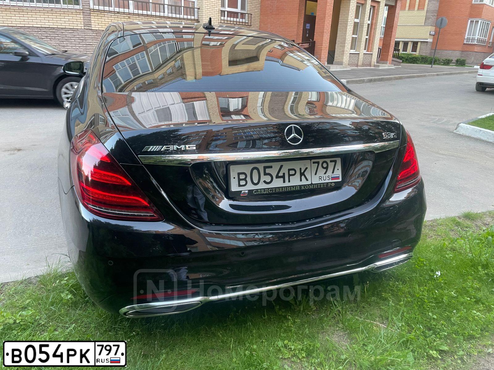 Фото автомобиля MERCEDES S-KLASSE, 2018 — госномер В054РК797. Цвет: ЧЕРНЫЙ