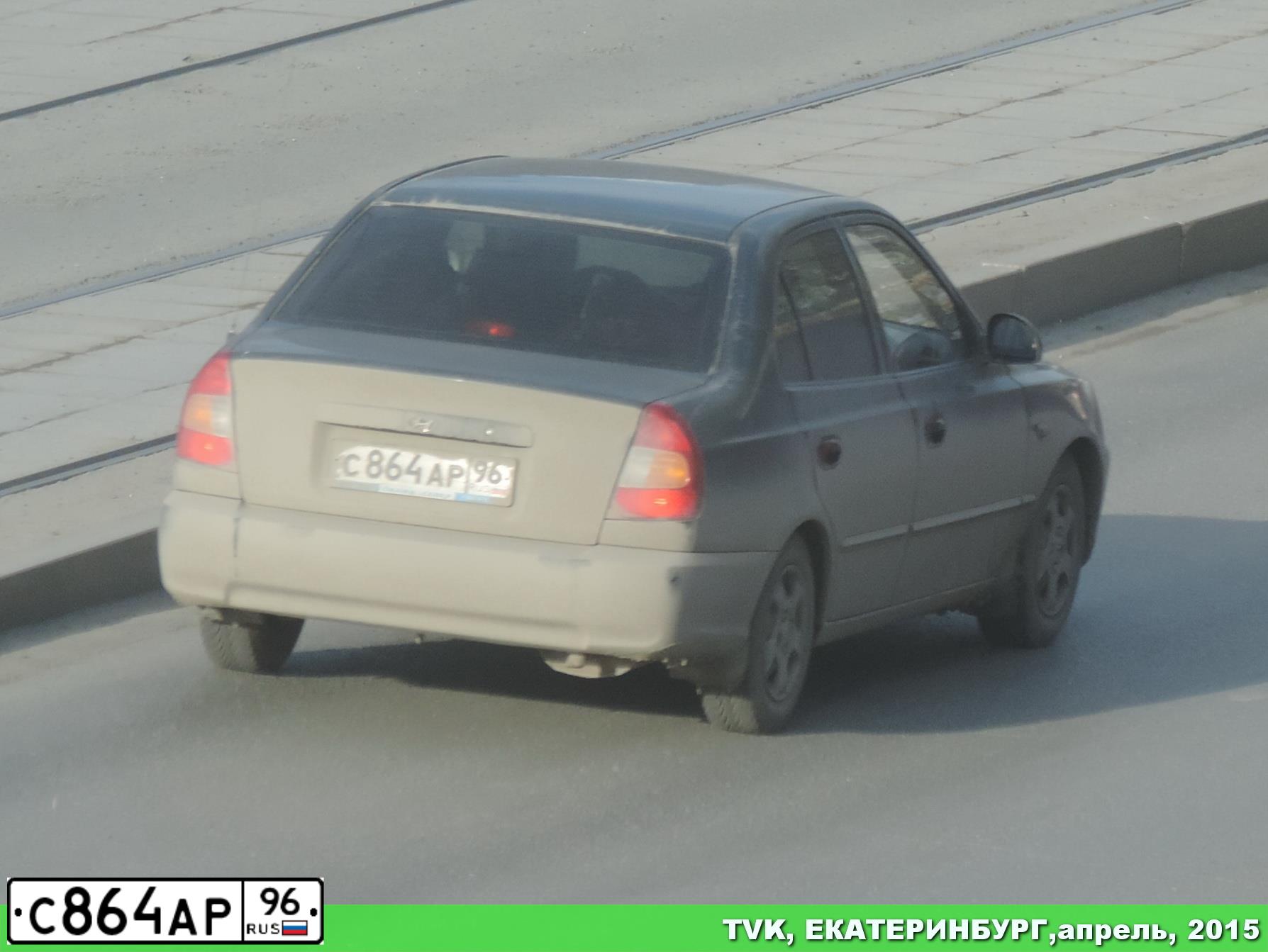 Фото автомобиля TAGAZ ACCENT, 2008 — госномер С864АР96. Цвет: ТЕМНО-СЕРЫЙ