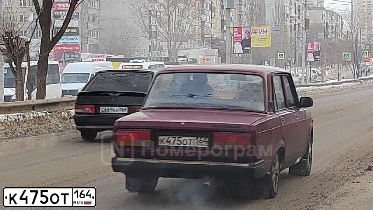 Фото автомобиля LADA 2107, 2002 — госномер К475ОТ164. Цвет: ТЕМНО-БОРДОВЫЙ
