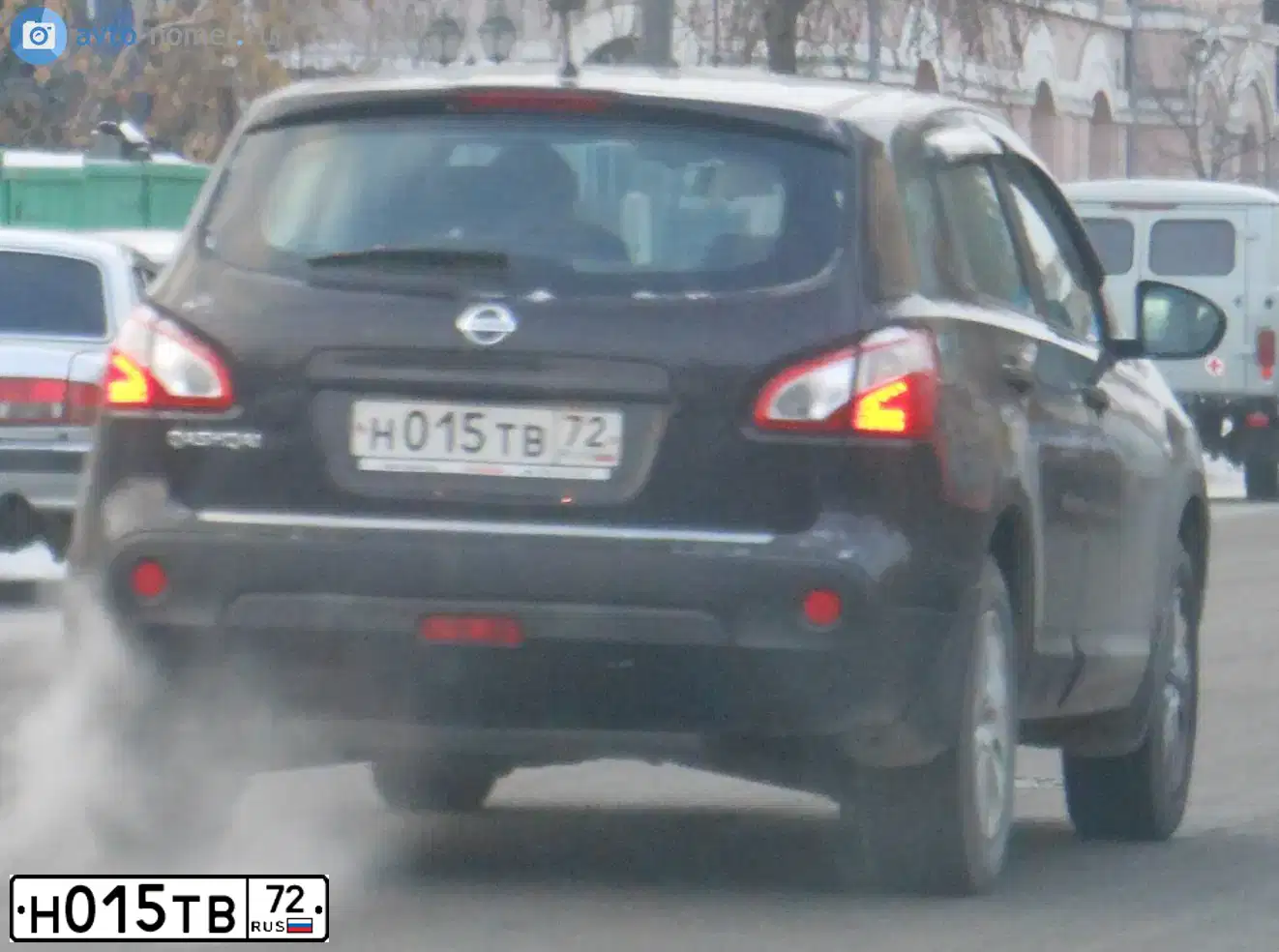 Фото автомобиля NISSAN QASHQAI, 2011 — госномер Н015ТВ72. Цвет: ФИОЛЕТОВЫЙ