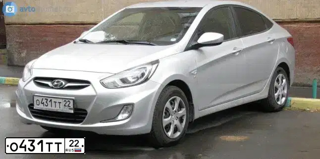 Фото автомобиля HYUNDAI SOLARIS, 2011 — госномер М786СС154. Цвет: Серебристый