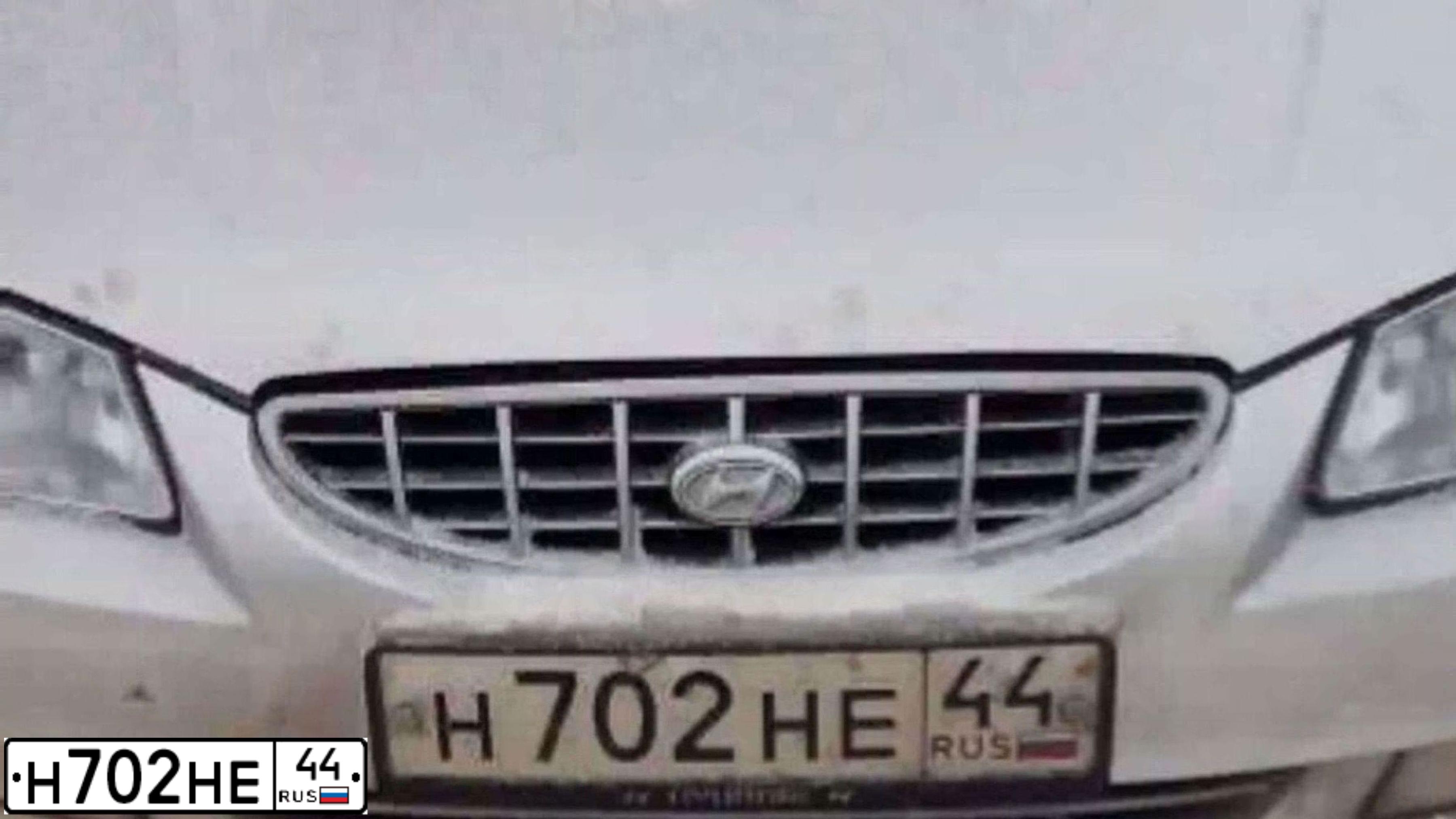 Фото автомобиля ХЕНДЭ ACCENT, 2006 — госномер У740КЕ44. Цвет: СЕРЕБРИСТЫЙ