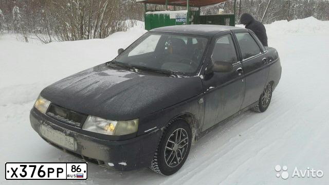 Фото автомобиля LADA 2110, 2005 — госномер А012ОВ186. Цвет: ЧЕРНЫЙ