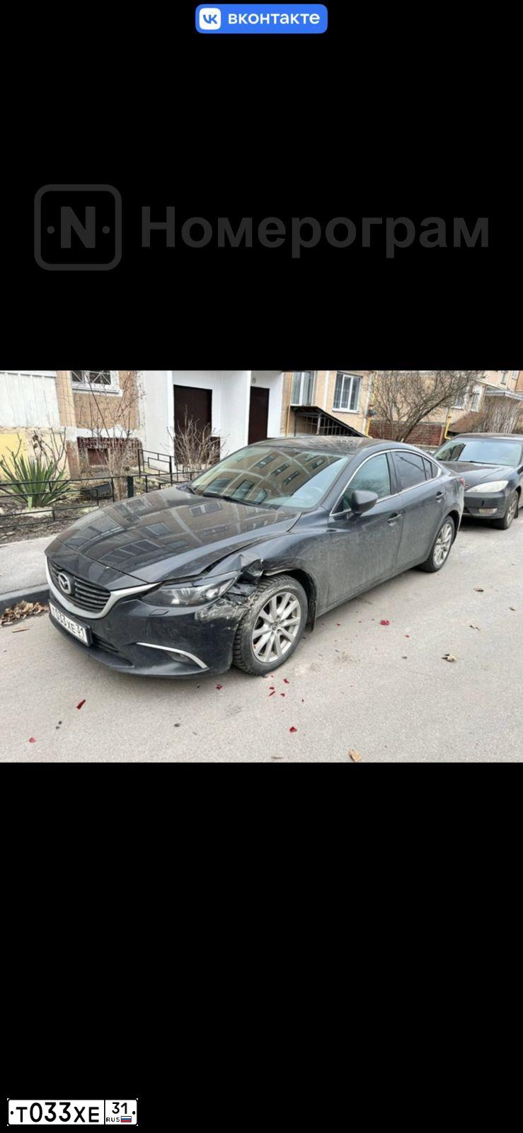 Фото автомобиля MAZDA 6, 2015 — госномер Т033ХЕ31. Цвет: ЧЕРНЫЙ