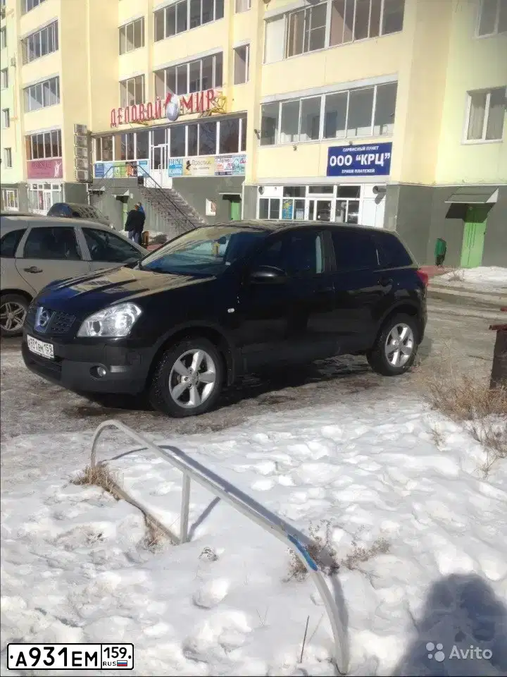 Фото автомобиля NISSAN QASHQAI, 2008 — госномер А931ЕМ159. Цвет: ЧЕРНЫЙ