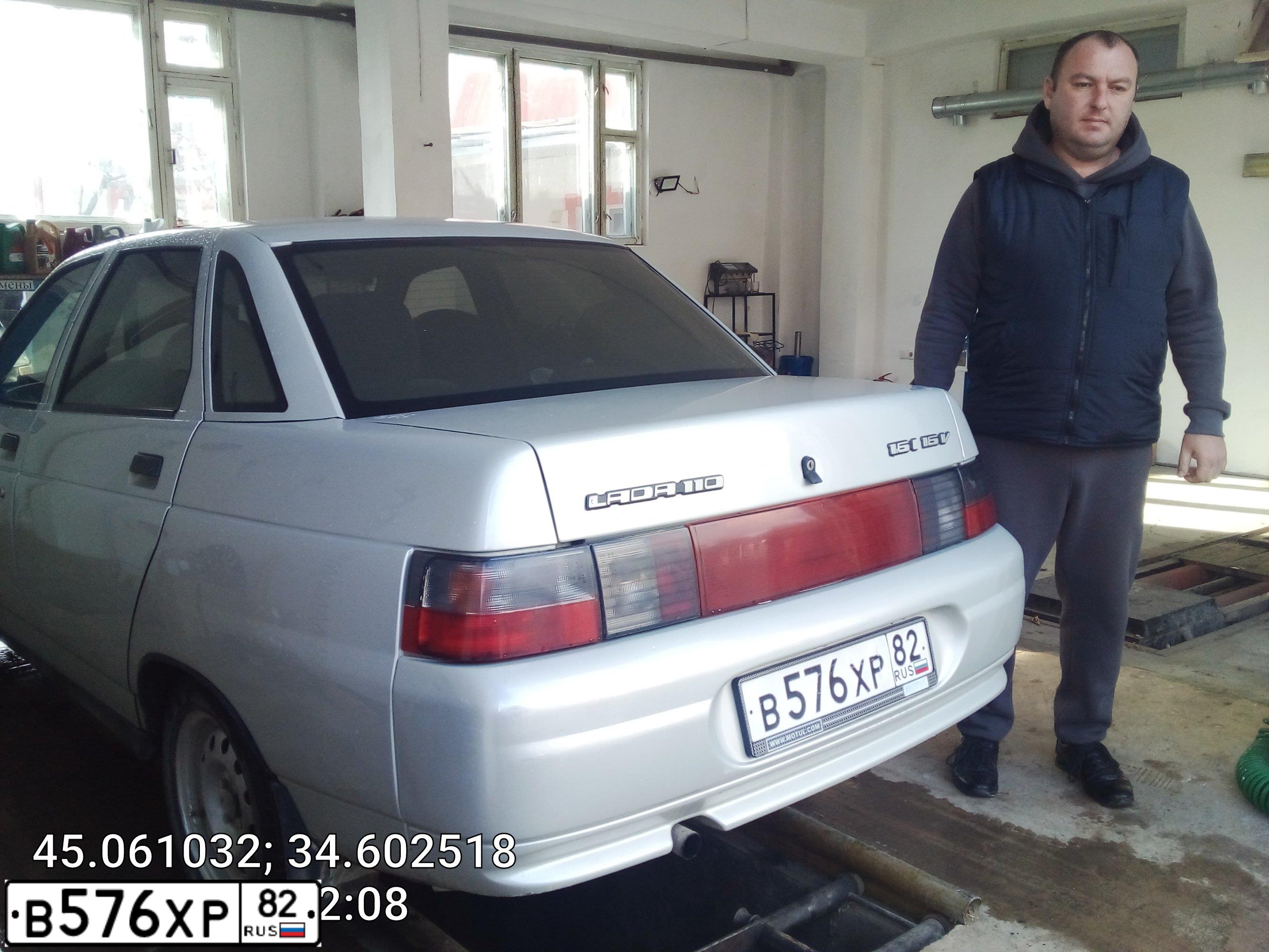 Фото автомобиля VAZ ВАЗ 21104-110-01, 2005 — госномер В576ХР82. Цвет: Серый