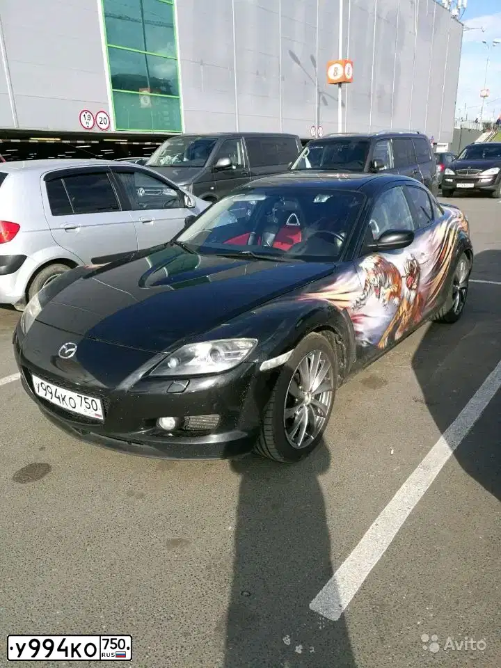 Фото автомобиля MAZDA RX-8, 2006 — госномер У994КО750. Цвет: ЧЕРНЫЙ