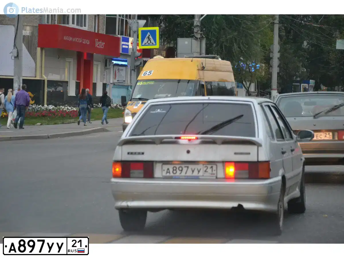 Фото автомобиля LADA 2114 SAMARA, 2008 — госномер А897УУ21. Цвет: СЕРЕБРИСТЫЙ