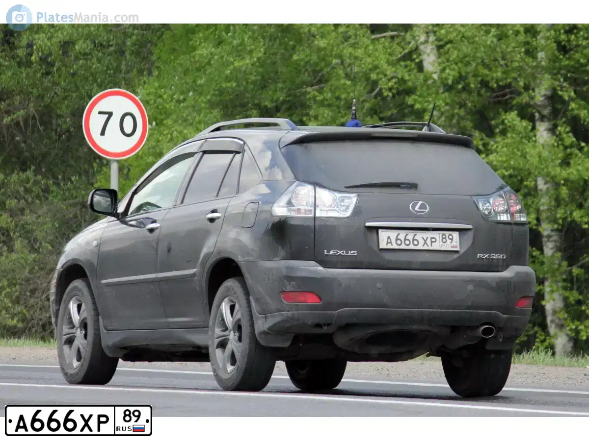 Фото автомобиля LEXUS RX, 2007 — госномер А666ХР89. Цвет: ЧЕРНЫЙ