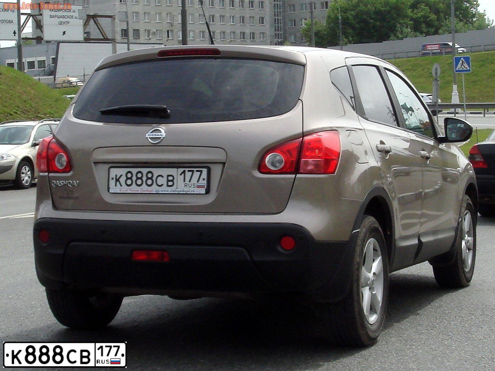Фото автомобиля NISSAN QASHQAI, 2007 — госномер К888СВ177. Цвет: БЕЖЕВЫЙ