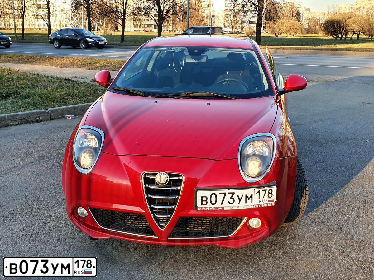 Фото автомобиля ALFAROMEO ALFA MITO, 2014 — госномер В073УМ178. Цвет: Красный