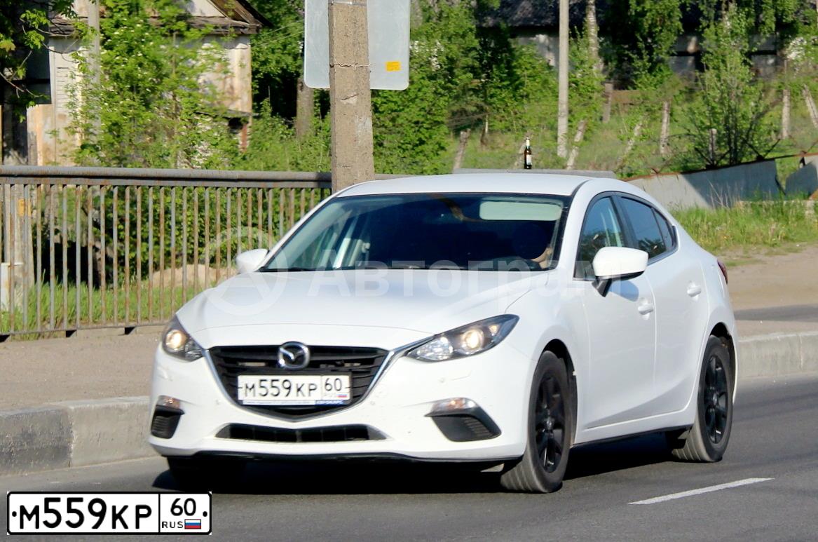 Фото автомобиля МАЗДА 3, 2014 — госномер А490АЕ252. Цвет: Белый