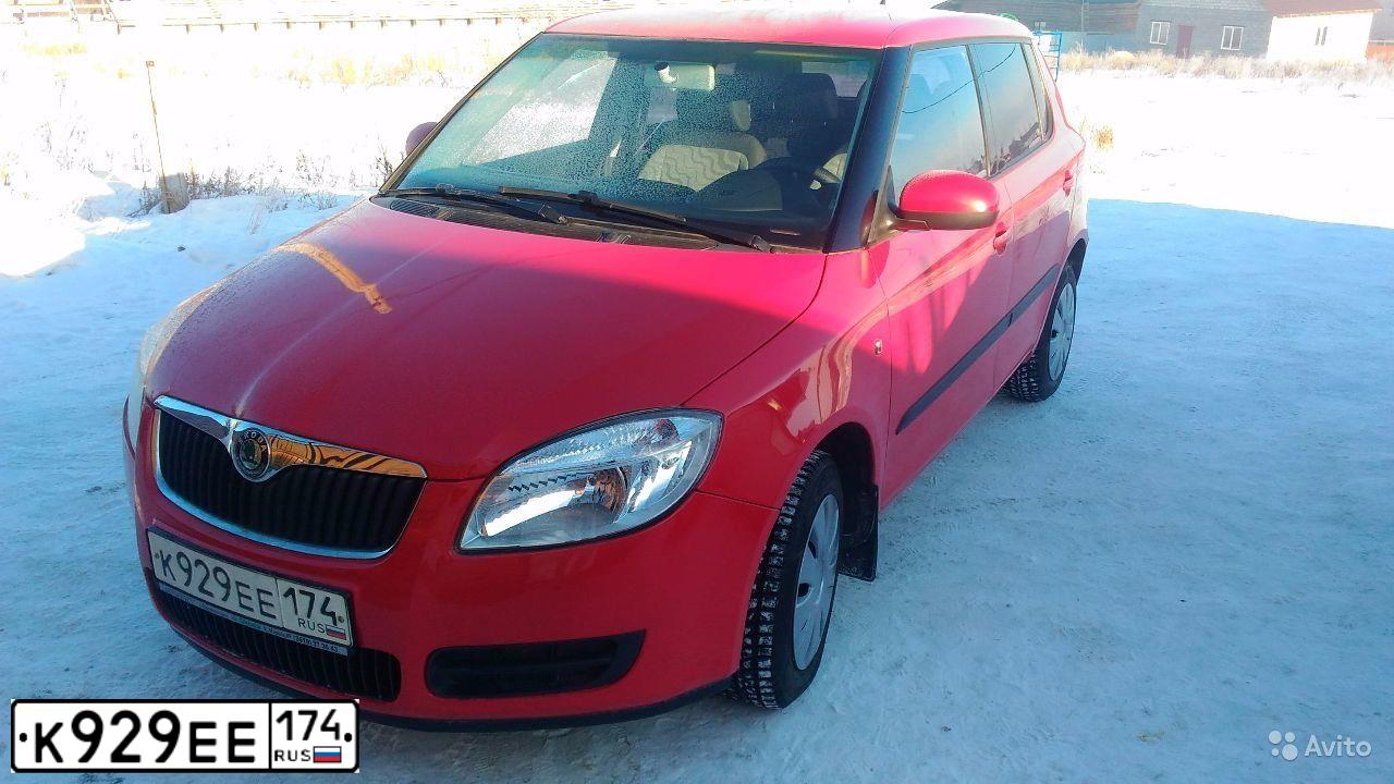 Фото автомобиля SKODA FABIA, 2007 — госномер К929ЕЕ174. Цвет: Красный