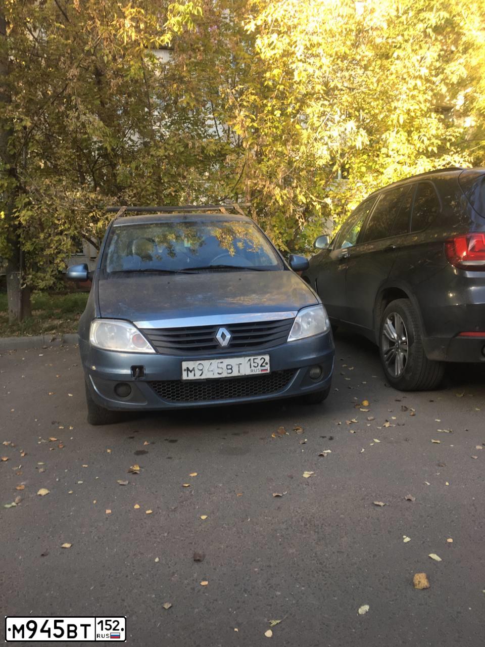 Фото автомобиля RENAULT LOGAN, 2013 — госномер М945ВТ152. Цвет: СИНИЙ