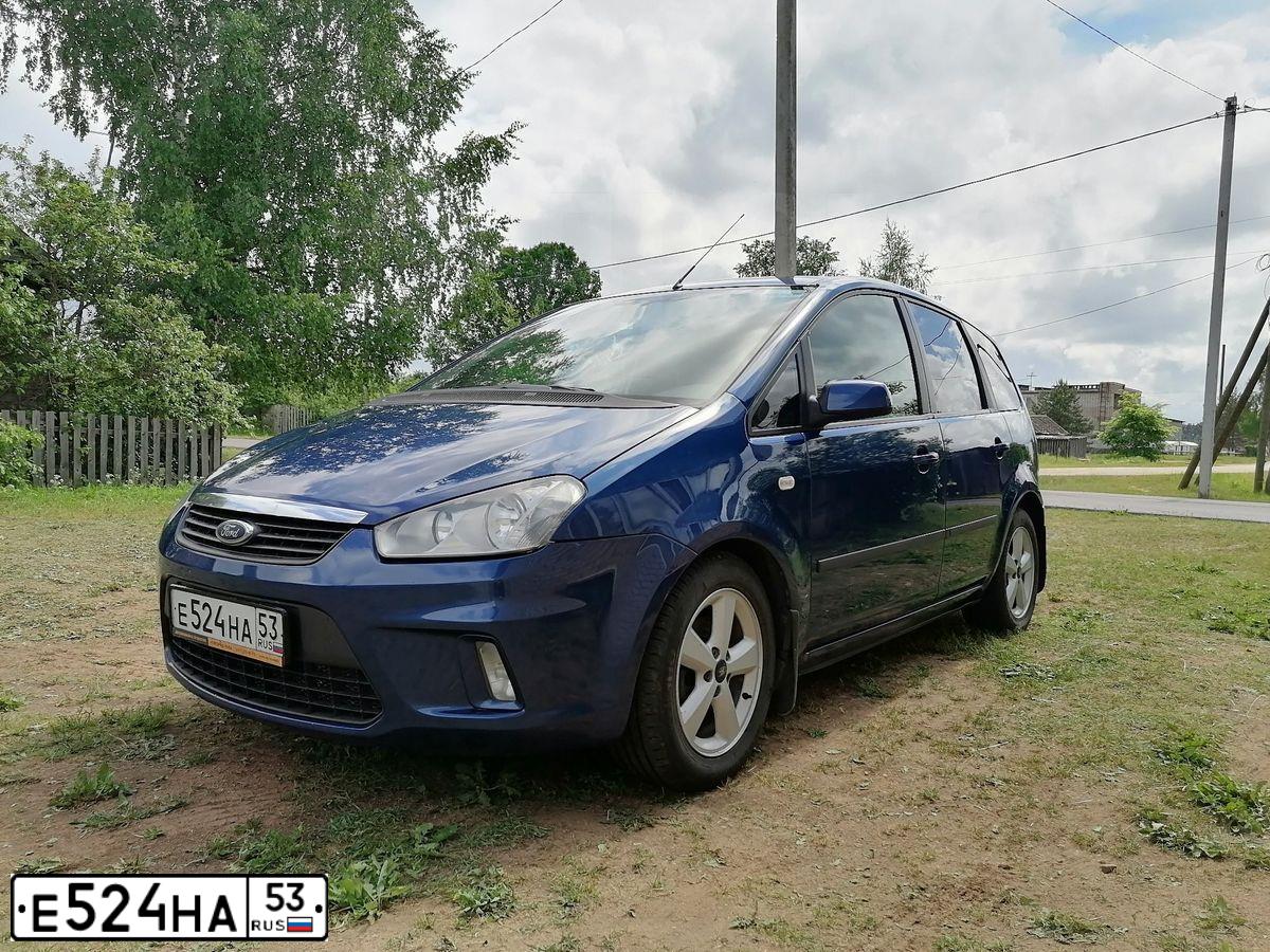 Фото автомобиля FORD FOCUS C-MAX, 2008 — госномер Е524НА53. Цвет: синий